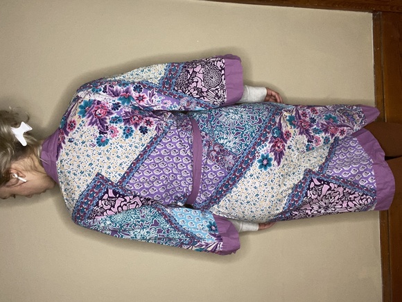Soft Surroundings Purple Patchwork Robe - Picture 2 of 13